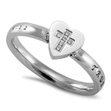 Cross My Heart Ring TRUE LOVE WAITS - 1 TIMOTHY 4:12