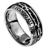 Crown Of Thorns Ring, "Christ My Strength"