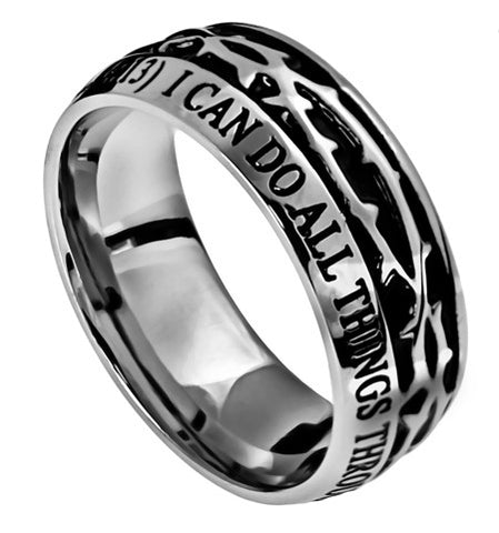 Crown Of Thorns Ring, "Christ My Strength"