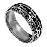 Crown Of Thorns Ring, "John 3:16"