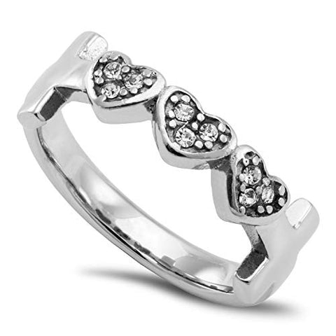 Triple Heart Ring WOMAN OF GOD - PROVERBS 31