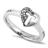 Padlock Heart Ring STRENGTH - ISAIAH 40:31