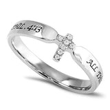 Tiny Tip Ring ALL THINGS THROUGH CHRIST MY STRENGTH - PHIL. 4:13