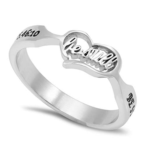 Heart And Soul Ring BE STILL AND KNOW THAT I AM GOD - PS. 46:10