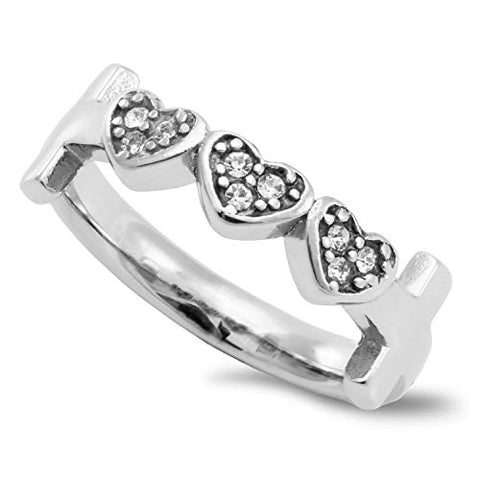 Triple Heart Ring FAITH, HOPE, LOVE - 1 COR. 13:13