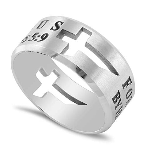 Guardian Ring FORGIVEN BY HIS BLOOD - JESUS ROMANS 5:9