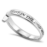 Tiny Tip Ring TRUST IN THE LORD WITH ALL THINE HEART - PROV. 3:5
