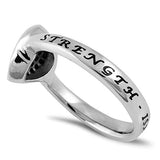 Padlock Heart Ring STRENGTH - ISAIAH 40:31-Wholesale