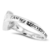 Patchwork Cross Heart Ring I AM MY BELOVED'S AND HE IS MINE - SOS 6:3