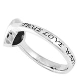 Padlock Heart Ring TRUE LOVE WAITS - 1 TIMOTHY 4:12