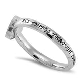 Cross My Heart Ring ALL THINGS THROUGH CHRIST MY STRENGTH - PHIL. 4:13