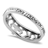 Heart Beat Ring ALL THINGS THROUGH CHRIST MY STRENGTH - PHIL. 4:13