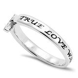 Tiny Tip Ring TRUE LOVE WAITS - 1 TIMOTHY 4:12