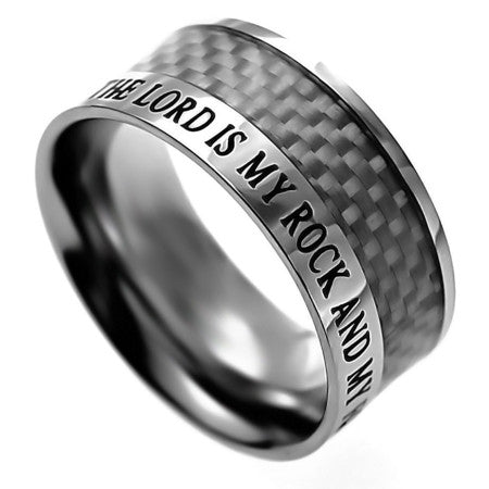 Carbon Fiber White Ring, "Rock"