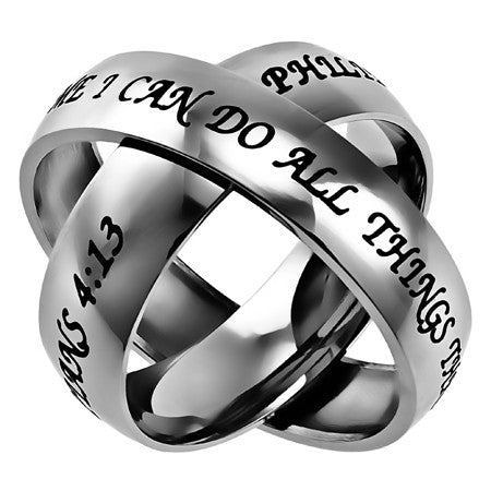 Axis Silver Ring, "All Things Through Christ"