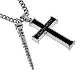 Black Cross and Nail, "Crucified"  | Stainless Steel  | Christian Jewelry