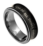 Spinner Black Ring, "I Can Do All Things"