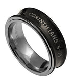 Spinner Black Ring, "Walk by Faith"