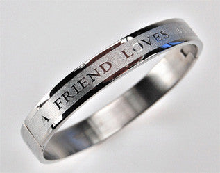 Women's Bangle Bracelet, "Friend" Prov. 17:17
