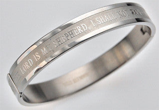 Women's Bangle Bracelet, "The Lord is my Shepard"