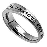 CZ Channel Cross Ring, "Anxious For Nothing"