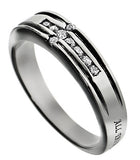 CZ Channel Cross Ring, “Christ My Strength”