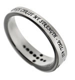 CZ Channel Cross Ring, “Christ My Strength”