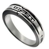 CZ Channel Cross Ring, “I Know”