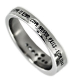 CZ Channel Cross Ring, “Love”