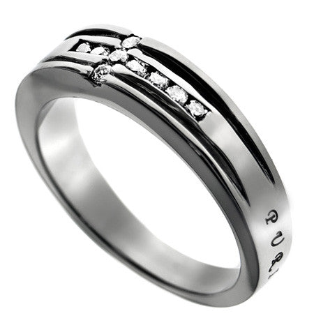 CZ Channel Cross Ring, “Purity”