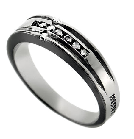 CZ Channel Cross Ring, “Serenity”