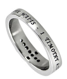 CZ Channel Cross Ring, “True Love Waits”