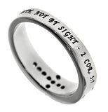 CZ Channel Cross Ring, “Walk By Faith”