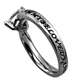 CZ Heart Ring, "My Beloved"