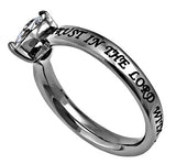 CZ Heart Ring, "Trust"