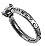 CZ Heart Ring, "Woman Of God"