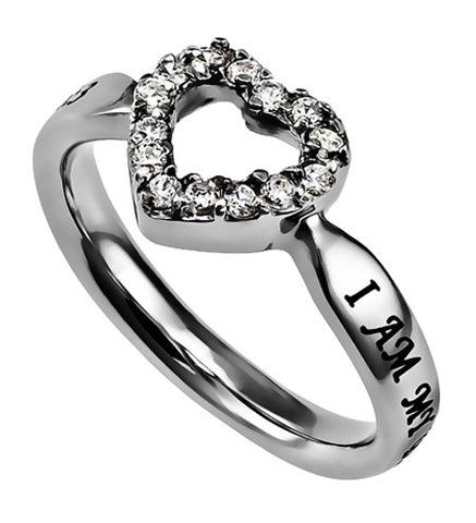 CZ Open Heart Ring, "Beloved"