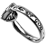 CZ Open Heart Ring, "Girl Of God"