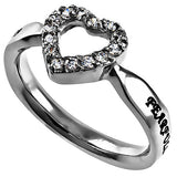 CZ Open Heart Ring, "Praise"