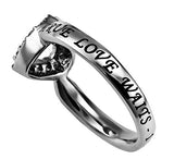 CZ Open Heart Ring, "True Love Waits"