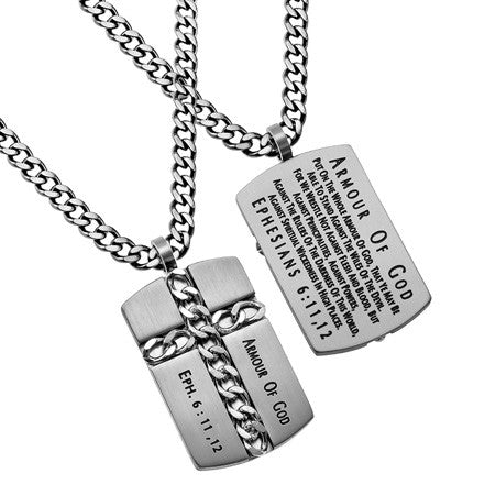 Silver Chain Cross, "Armour Of God"