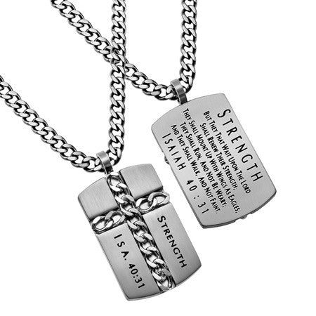 Silver Chain Cross, "Strength"