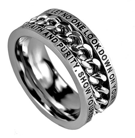 Men's Chain Ring, "Your Youthfulness"