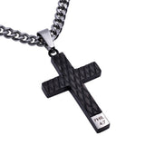 Black Diamond Back Cross Pendant, "Guarded"
