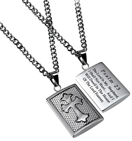 Deluxe Shield Cross, "The Lord Is My Shepherd" White Carbon Fiber