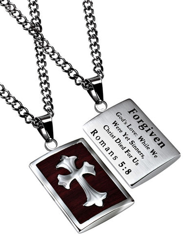 Deluxe Shield Cross, "Forgiven" Wood Grain