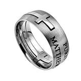 Square Double Cross Silver Ring, "Purity"