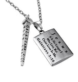 Men's Deluxe Silver Color Shield Cross With Nail, "Christ In Me" - White Carbon Fiber