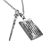 Men's Deluxe Shield Cross With Nail- Black Enamel, "Man of God"