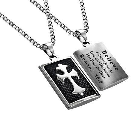 Deluxe Shield Cross, "Believe" Black Carbon Fiber